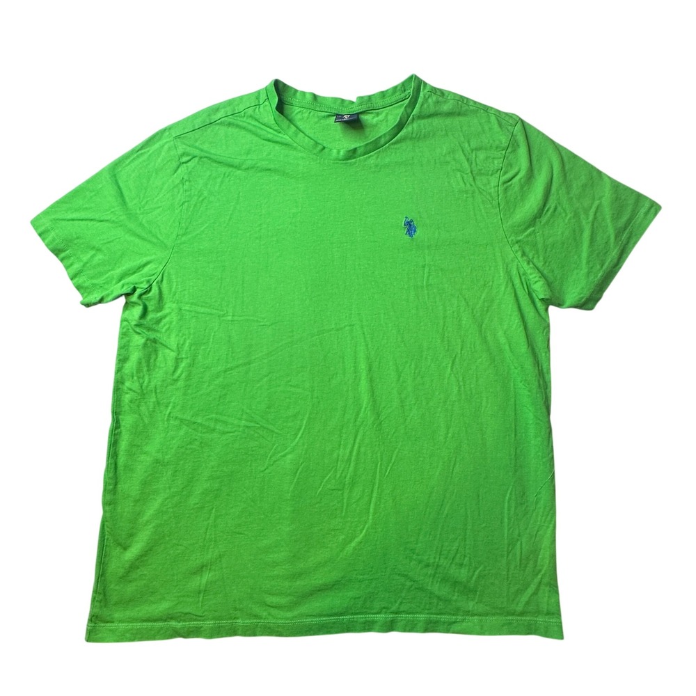 U.S. Polo Assn. T-Shirt Mens XL Green Crew Neck Short Sleeve Cotton Logo Basic